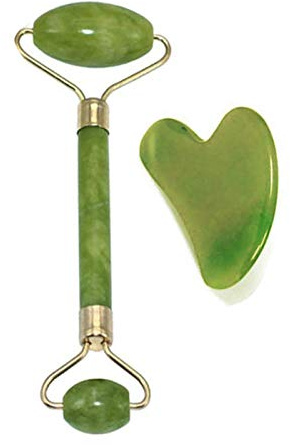Sha Set Gesichtsroller Tragbare Jade Roller Komfortable Haut Roller Haut Gesicht Massagegerät Geräuschloser Gesichtsroller Jade Haut Massagegeräte Ball Roller für Haut Augen Hals
