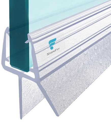 shinfly Duschtürdichtung 80 cm | Dichtung Dusche Glastür mit Gummilippe für 6–8 mm Glasstärke | Ersatz Duschdichtung unten für 12mm Spalt | Schwallschutz & Wasserabweiser – Transparent