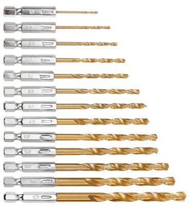 Punta da trapano elicoidale Set di punte da trapano con codolo esagonale 1.5-6.5mm Punta da trapano for cacciavite Punta da trapano a percussione for acciaio Avvitatore a percussione for la lavorazion