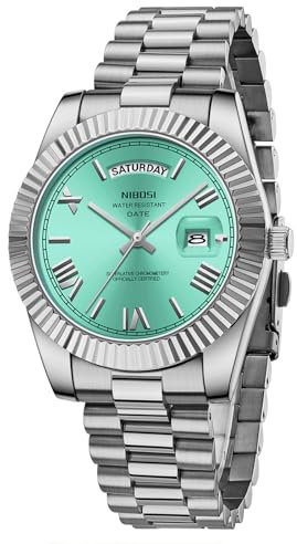 NIBOSI Herrenuhr Armbanduhr Herren Analoge Quarzuhr Edelstahl Uhren für Herren Männer wasserdichte Business Casual Klassiker Watch mit Tag und Datumsanzeige