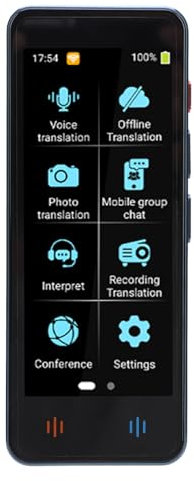 Sprachübersetzergerät, 134 Sprachen WiFi ChatGpt Sofortiger 2-Wege-Echtzeit-Sprachübersetzer 4,2-Zoll-Touchscreen Tragbarer Offline-Aufzeichnungsfoto-Fremdsprachenübersetzer (Blue)
