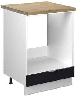 Vicco Herdumbauschrank Fame-Line, Schwarz gestreift, 60 cm, AP Eiche, zur Kombination mit weiteren Modulen der Fame-Line Serie