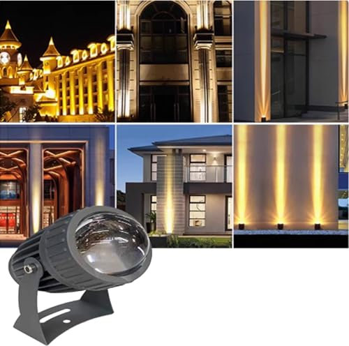 QICBYING Spot RGB Exterieur - Projecteur Sol Lumières, Lampe Murale D'extérieur À Faisceau LED AC 220V, Projecteur À Faisceau Étroit Étanche IP67, Support Réglable À 180 ° Lumière Au Sol(White,20W)