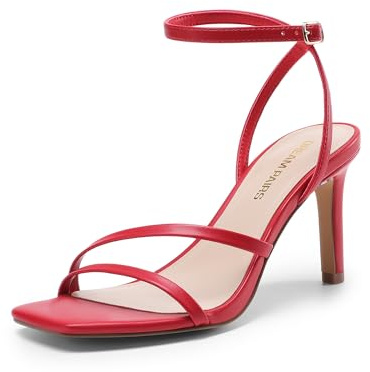DREAM PARIRS damsandaler med stilettos klackar, Röd, 40 EU