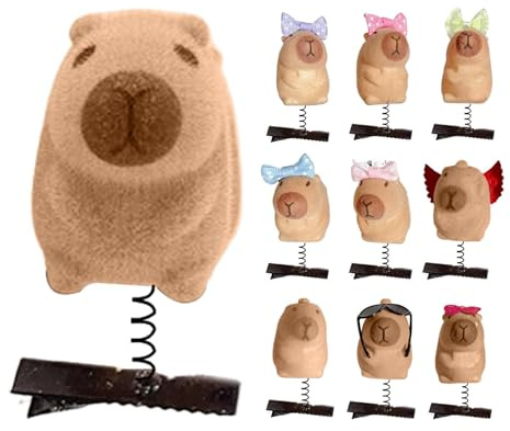 Wuyooprt Fermagli per capelli da donna, 10 fermagli per capelli a molla Capibara | Molletta per capelli a forma di animale, clip per capelli alla moda per bambini e vacanze