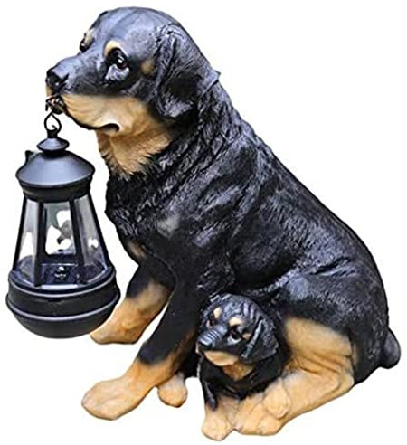 Statues de Chien Statues de Jardin, Ornements solaires d'extérieur, Lampes solaires Statue extérieure, Patio, Pelouse, Cour, B