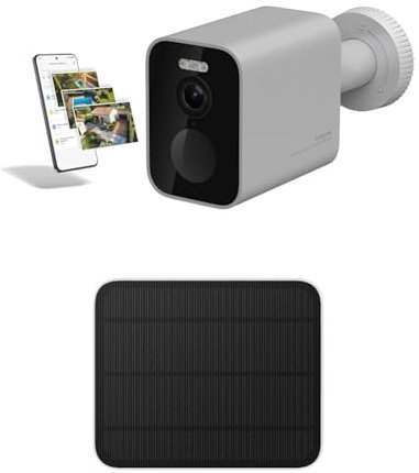 Xiaomi Lote Outdoor Camera BW300, Cámara Exterior con batería de Larga duración, resolución 2k, IP67, Nocturna a Color, 130º, Blanco Outdoor Camera Solar Panel - Carga de Alta Potencia de 5W