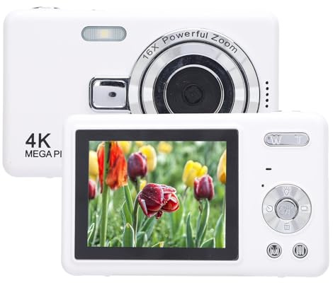 Digitalkamera, 50MP 4K HD Tragbare Point and Shoot -Videokamera, Anti -Shake -Kompakt -Selfie -Kamera mit 16x Digitalem Zoom, 2,4 -Zoll -Bildschirm für Jugendliche Anfänger (32GB)
