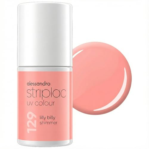 alessandro Striplac Peel-Off UV Gel Nagellack, Lilly Billy Shimmer, 6,5ml | Hochpigmentierter UV Gel Nagellack, bis zu 15 Tage Halt, kratzfest, acetonfrei & abziehbar, HEMA-frei & vegan