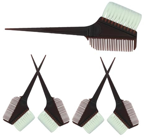 LOORGVEL Set Nero, Facile da Usare e Trasportare 5 Pezzi Pettine e Pennello per Tintura Chioma in Plastica per Salone Professionale e Tintura Chioma Fai da Te