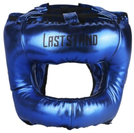 Pegciuho Box Kopfschutz, Kopfschutz, Gesichtsschutz, Verstellbar, Unisex Ausrüstung, Kopfschutz für Muay Thai, Blau