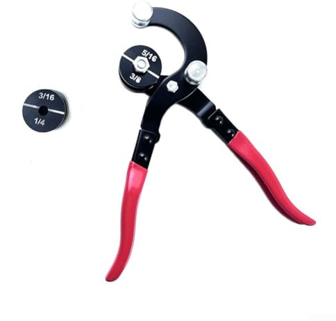 Herramienta de formación de tubos manual 4 en 1, alicates de freno y tubo de combustible resistentes con rueda de prensa de aleación de zinc de doble calibre para 5/16 pulgadas 3/8 pulgadas