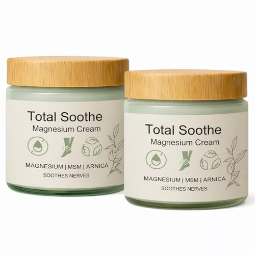 2PCS Total Relief Magnesium Cream - Magnesium Creams with MSM & Arnica, Body Cream Fast Absorbing Non Greasy Magnesiums Balm for Post Workout Muscle Comfort & Joint Care