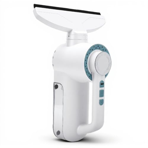Eminchu Raschietto per Finestre con Aspirapolvere Portatile Mano per Pulizia di Vetri di Casa e Auto 2 in 1 Raschia e Aspira Senza Pulizia Secondaria Schermo LED Batteria 3000MAH