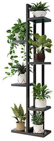 Modern Blumenregal Holz Blumentreppen Pflanzentreppe Indoor Outdoor Metallständer Blumentöpfe Pflanzgefäß Halter Leiterregal Garten Wohnzimmer Balkon Terrasse Decor