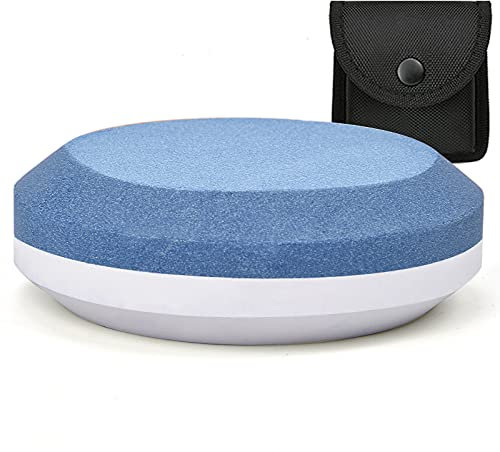 NedFoss Axe Sharpener Tool with Sheath, Sharpening Puck Whetstone Hatchet &Tool Sharpening Stone, Dual Grit Multi-Purpose Sharpener (Nylon Sheath, Blue)