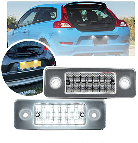 NSLUMO luci targa LED per V/olvo C30 2006-2013, LED bianchi, OEM #31213991, | lente trasparente, plug-and-play, IP67, E4, ricambio luce posteriore 2PCS
