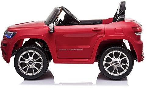 FEBER - Jeep Cherokee rot 12V R/C, Elektroauto, 1 Sitz, Funksteuerung, Fahrzeugdetails: Scheinwerfer mit Licht, 2 Gänge, elektrisches Gaspedal und Bremse, von 3 bis 8 Jahren, FAMOSA (800013450)