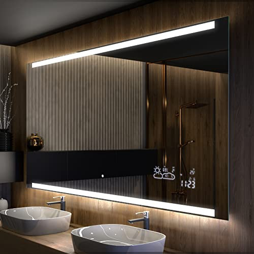 Artforma Badspiegel mit Beleuchtung - Led Spiegel Bad - 90x80 - Badezimmerspiegel Nach Maß - auf Individuelle Bestellung Gefertigt - Modernes Design - Ohne Rahmen