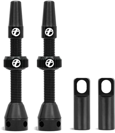 Thinvik Super Light Alloy Presta Tubeless Valve Stem Kit - 48mm, 2 Pieces (with Aluminum Alloy Valve Cap) + Valve Core Removal Tool (Black)