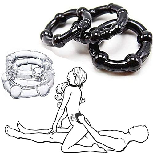 Iron-Story Ensemble de Combinaison de bagues en Silicone Great Value de 6 bagues à retardement en Silicone pour Hommes