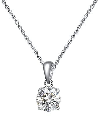 Bellitia Jewelry 925 sterling silver halsband januari månadssten ädelsten hänge med granat, årsdag födelsedagspresent fina smycken presenter till kvinnor flickor, Kubisk zirkonia