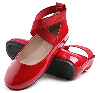 Feversole Girls Cute Dress,Ragazze Mary Jane Strap Scarpe Basse Ballerine da Principessa Scarpe da Scuola Piatte