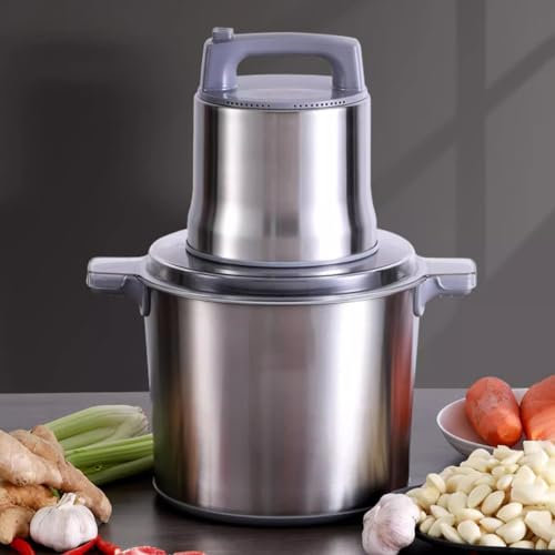 TT-YEC Tritacarne Elettrico Da 1200 W, Tritacarne Con Motore in Rame Puro, Con 2 Coppie Di Teste Di Coltelli, Vasca in Acciaio Inox Da 8 Litri, Carne Tagliata E Cipolle