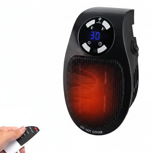 Mini Electric Heater, Fancysky 500W Petit Chauffage d'appoint, Portable Heater, Chauffage Soufflant Mini, Protection Contre Surchauffe (Noir)