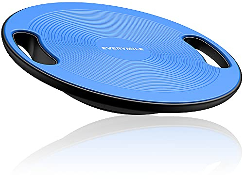 EVERYMILE Wobble Balance Board, Exercise Balance Stability Trainer Portable Balance Board with Handle for Workout Core Trainer Physical Therapy & Gym Diameter No-Skid Surface 15.7 Blue