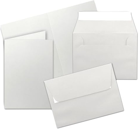 FarbenFroh by GUSTAV NEUSER 50x Faltkarten Set DIN A6 / C6 - Doppelkarten mit Umschlägen - Hellgrau (Grau) - 14,8 x 10,5 cm (105 x 148 mm) - Haftklebung mit Abziehstreifen