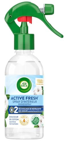 Air Wick Spray Neutralisateur d'Odeurs aux Huiles Essentielles Douceur de Coton Blanc