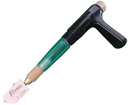Pistolengriff Glas Spiegel Ritzwerkzeug 3 mm - 12 mm, Ölzufuhr Wolframcarbid Mosaik Fliesen Spiegel Fleck Glas Supercutter Ergonoic Design Custom-Grip Arbeitssparender Griff, Super Glasschneider