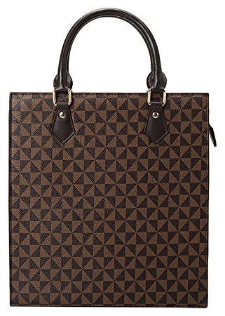 ANNI RIEL Extra große Tragetasche für Damen, Leder-Aktentasche, Arbeitstasche, modisches Muster, Leder-Handtasche, Damen-Umhängetasche, braun, Extra Large
