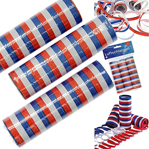 Carpeta Deko * Frankreich * für Party und Länderparty | Dekoration Partydeko Trikolore France Flagge, Edition: Luftschlangen, 3 Rollen