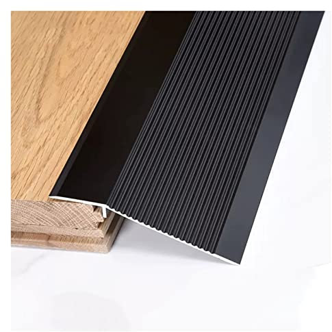 HAIXHX tapajuntas Suelo Umbrales Metálicos para Suelos, Listones de remate de Suelo a Laminado, Cubrejuntas de Entrada para Suelos Desiguales Portales (Color : Black, Size : Length 130cm/51.2in)