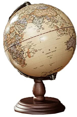 POCHY Exquisiter Globen Globe Antik Geprägter HD-Globus Mit Halterung 3D-Stereo-Globus Rotierende Pädagogische Geografische Sphären Fein und klar