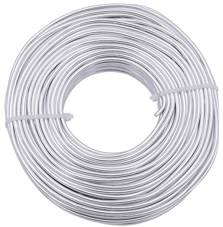 Uxney Schmuckdraht,2mm Dicke Aluminium Basteldraht, Schmuckherstellungsdraht, Metalldraht für Bastelarbeiten, Aluminiumdraht, Draht, DIY, Metallhandwerk, Kunstdrähte (Silberweiß, 30Meter)