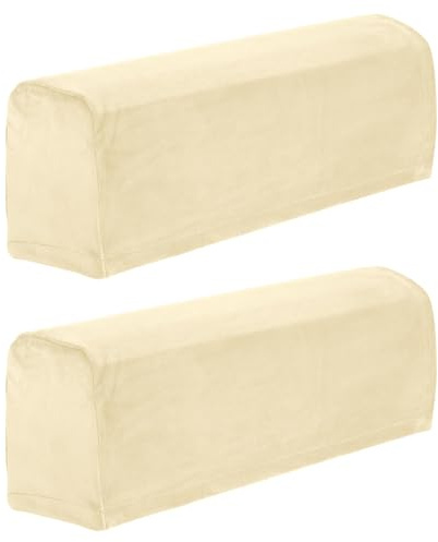 sourcing map Copribraccioli elasticizzati per divano, colore giallo chiaro, 2 pezzi | Copertura del bracciolo del divano,Copertura del bracciolo del divano resistente ai graffi,per sedie divani bracciolo