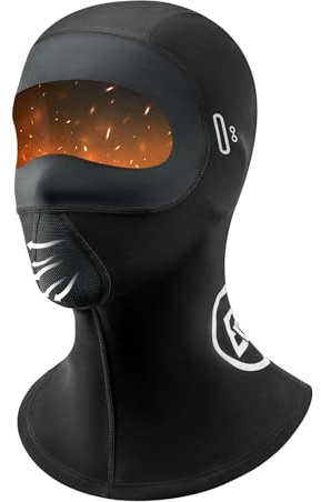 ROCKBROS Balaclava vindtät ansiktshuva balaclava cykel motorcykel skidor mask tubhalsduk för män kvinnor stormmask andas fleece, svart, 54-60