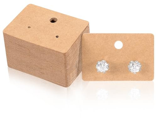 Tyqour 100Pcs Earring Cards with Holes,1.7inch Earring Display Cards, Paper Earring Holder Cards, Blank Hanging Earrings Tags, Jewellry Display Cards for Selling, Hanging Earring, Jewelry