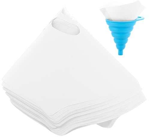 GBACHOOSE 301 Pcs Paint Strainers, Disposable Paper Paint Filters Strainers with Silicone Funnel, 100 Micron Nylon Mesh Cone Resin Filters for Automotive, Spray Guns, Arts & Crafts