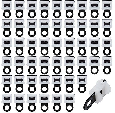 XINGSUI 50 Piezas Rail Curtain Glides, Sheet Steel Rail Glides, Curtain Rollers, para Cortinas de Ducha, Cortinas de Puerta