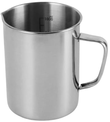 Folpus Jarra medidora de Acero Inoxidable, Recipiente para Mezclar en la Cocina, para Hornear café