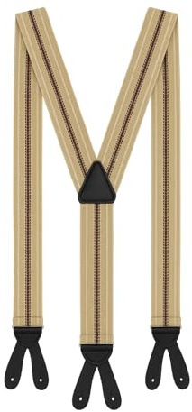 Zukunftsenkel Elegante Hosenträger 3,5 cm X-Form mit Knopfverschluss Verstellbar für Herren & Damen, ohne Clips Anzughosenträger zum Knöpfen mit 6 Knopfloch Suspender