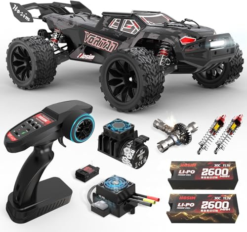 Hosim 1:8 Brushless RC Auto für Erwachsene, Vortan RTR 75+ km/h High Speed Ferngesteuertes Auto, 4WD Offroad Monster Truck mit 3S LiPo Akku, Wasserdicht All Terrain Hobby RC Car