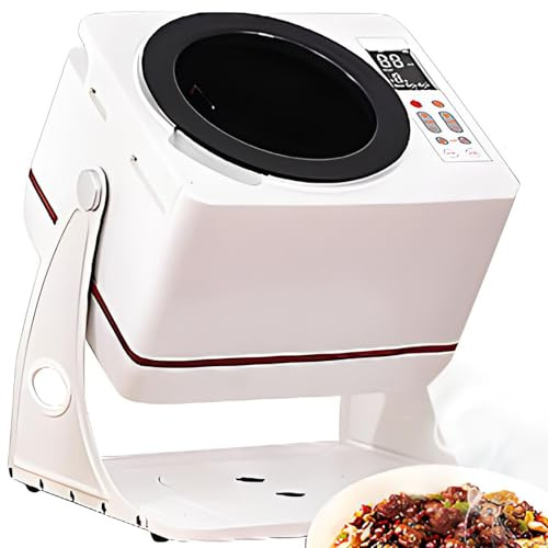 SHENGSHIYU Wok électrique Grande Capacité 6L,Mélange 360°,Inclinaison 0°-135°,15-30 RPM,2500W,Chauffage Induction 50-240°C,Cuisson Automatique,Multicuiseur pour Sauté/Mijotage/Soupe