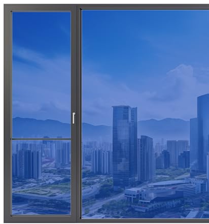 Reflective Window Film Privacy 70 x 300 cm Static Cling with No Glue Self-Adhesive Static Cling Privacy Glass Film Window for Home and Office, Navy Blue