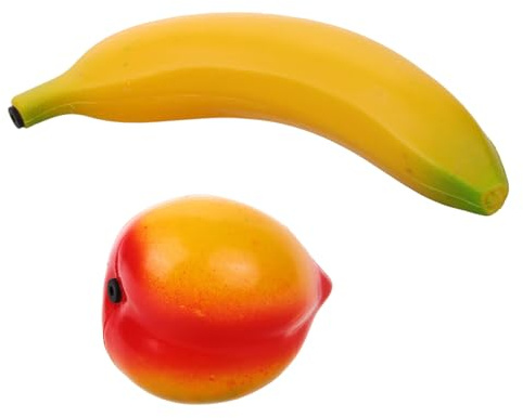 Milisten 2 Maracas Frutta Giocattolo per Simulazione Banana e Strumento Musicale Percussione Educativo per Ragazzo Sviluppo Ritmo e Manualità