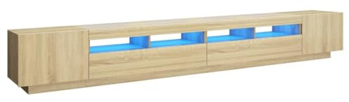 Iiaky Mobile Porta TV 300 cm Mobile Porta TV con Luci LED Mobile Porta TV Soggiorno Armadio per TV per Soggiorno Cucina-Rovere sonoma-300x35x40 cm